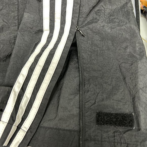 Adidas Men's Straight Leg Black Three Striped Track Pants ankle zip Size XL - Picture 5 of 13